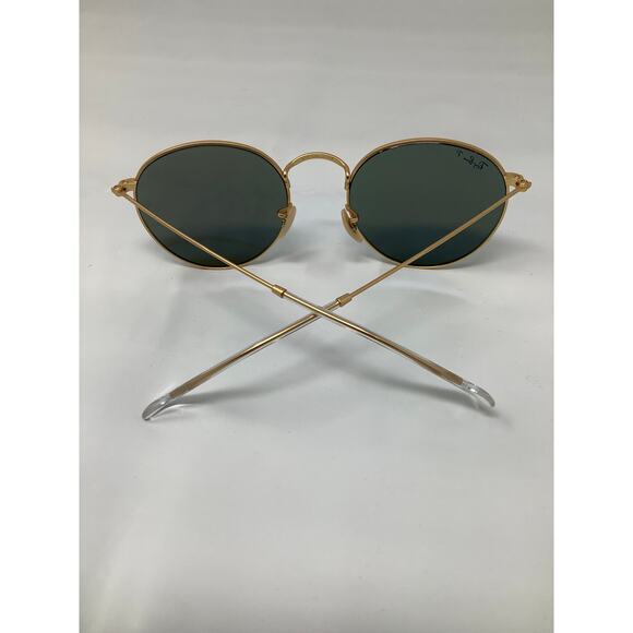 Ray Ban Women\'s Round Metal Gold Blue Mirror Polarized	Italy Sunglasses O14-6 main image 6